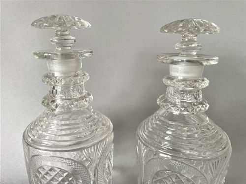 fig 1. A gorgeous pair of Georgian Regency period cut glass decanters