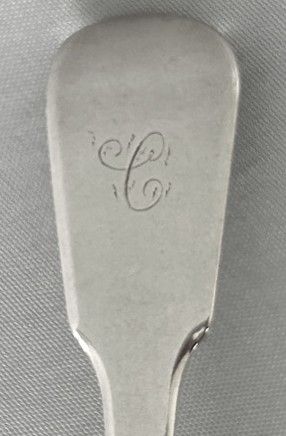 fig 1. A rare Georgian York silver gravy ladle