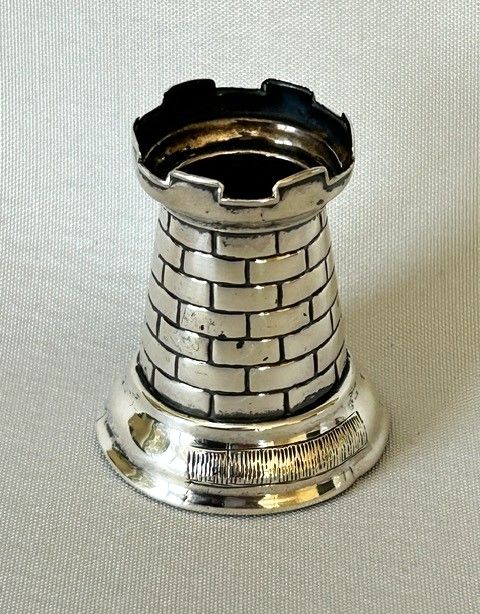 fig 1. A rare Edwardian novelty silver 'turret' match striker