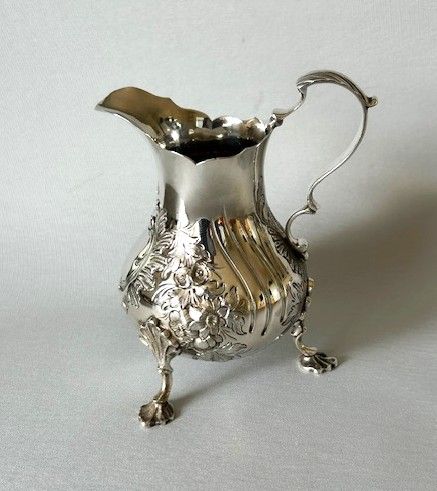 A Large Early Victorian Silver Baluster Cream Jug