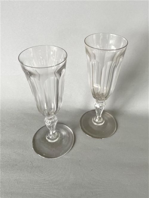 fig 1. A gorgeous pair of Victorian cut glass champagne flutes