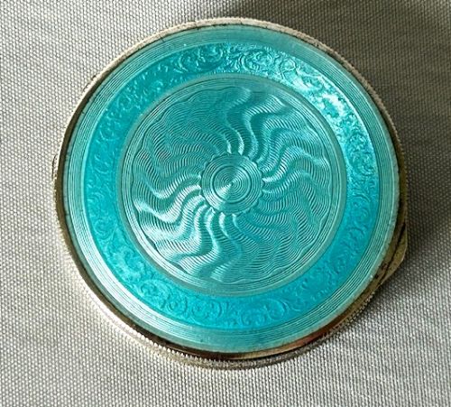fig 2. An exquisite Austrian silver & guilloche enamel compact