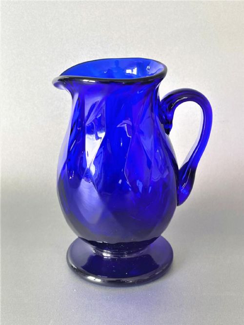 A Gorgeous Early Victorian Bristol Blue Glass Cream Jug