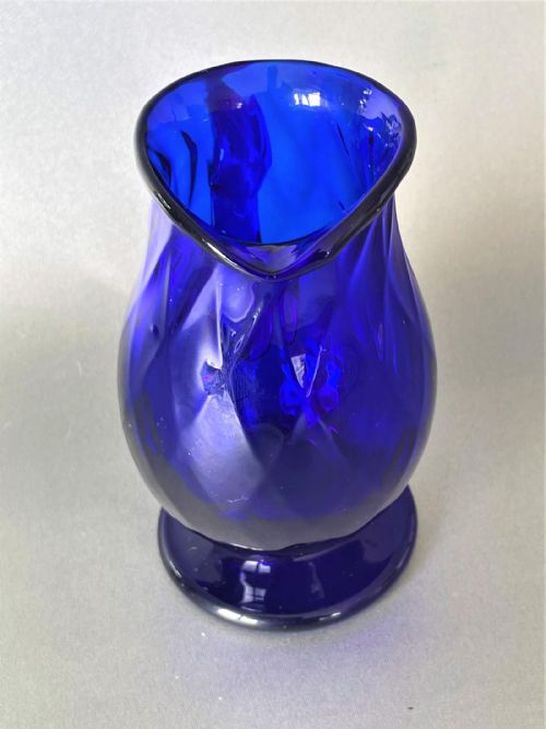 fig 1. A gorgeous early Victorian Bristol Blue glass cream jug