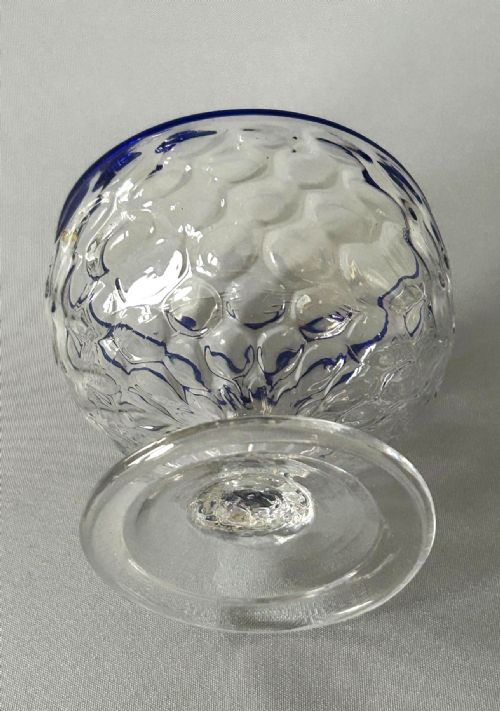 A RARE 18TH CENTURY BLUE RIM SUGAR BOWL - ADDITIONAL PHOTO 1
