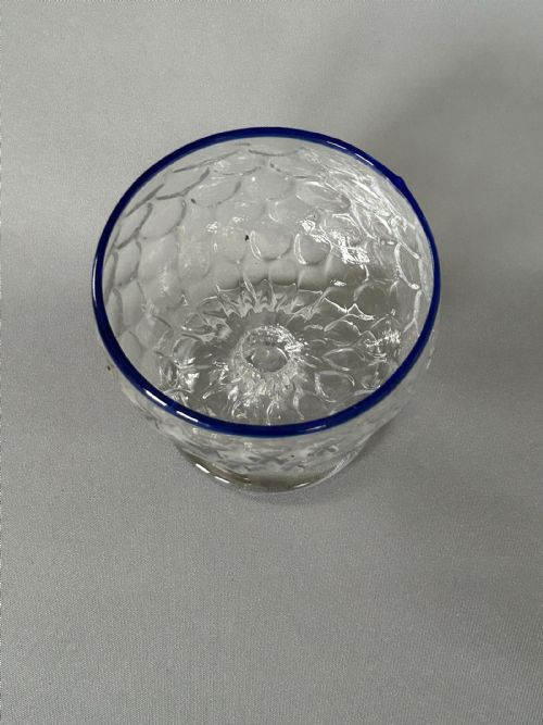 A RARE 18TH CENTURY BLUE RIM SUGAR BOWL - ADDITIONAL PHOTO 3