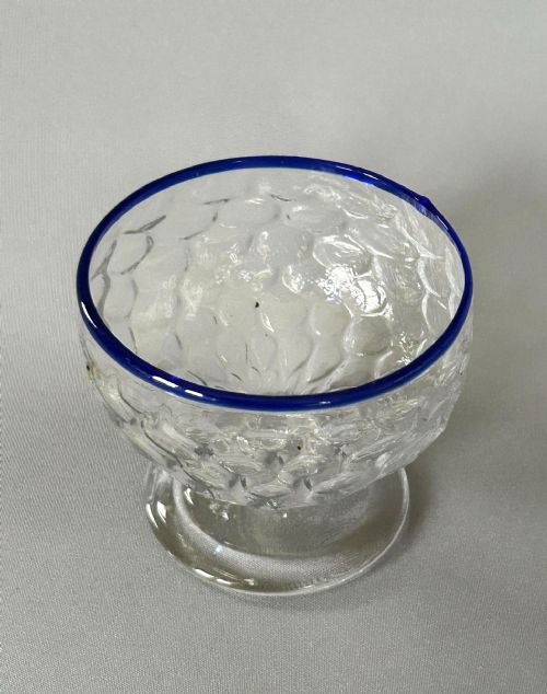 A RARE 18TH CENTURY BLUE RIM SUGAR BOWL - ADDITIONAL PHOTO 4