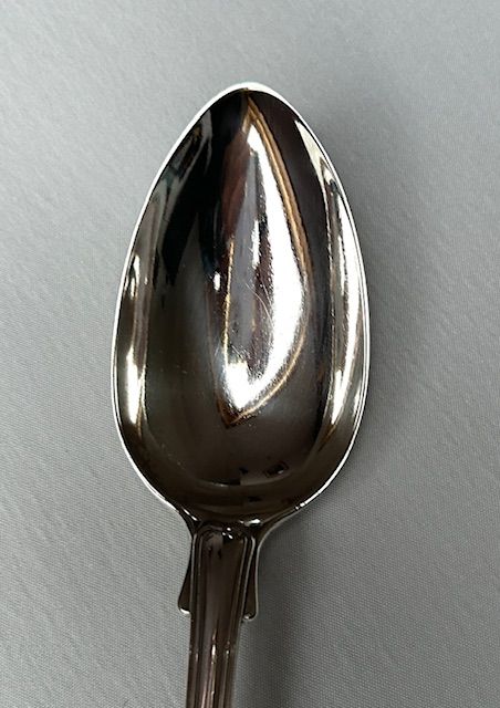 fig 1. A superb Georgian silver fiddle, thread & shell stuffing spoon - Paul Storr ?