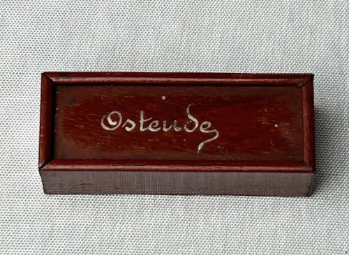 fig 1. A rare set of Belgian miniature hand made dominoes