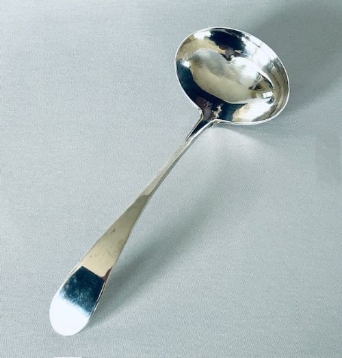 Irish Provincial Female Silversmith Silver Gravy Ladle