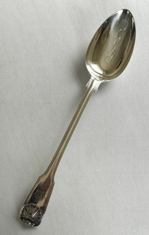 A Superb Georgian Silver Fiddle, Thread & Shell Stuffing Spoon - Paul Storr ?