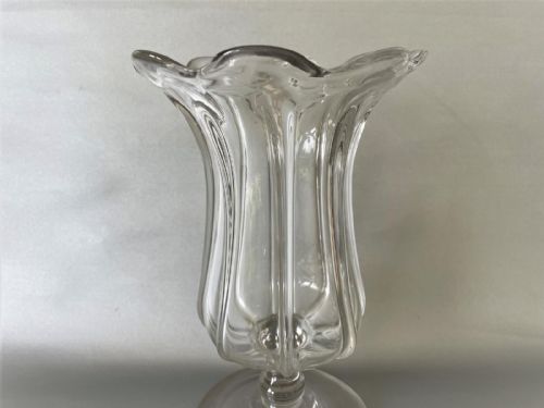 A DELIGHTFUL EARLY VICTORIAN RIBBED SMALL CELERY VASE - ADDITIONAL PHOTO 3