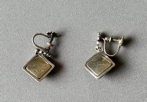 fig 1. A lovely Art Deco Pair of Silver & Blue John Earrings