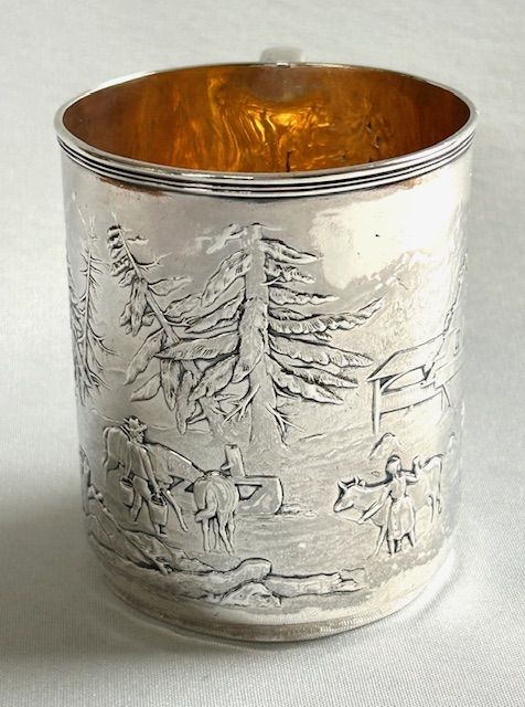 fig 1. An outstanding 19th Century Tiffany silver gilt mug