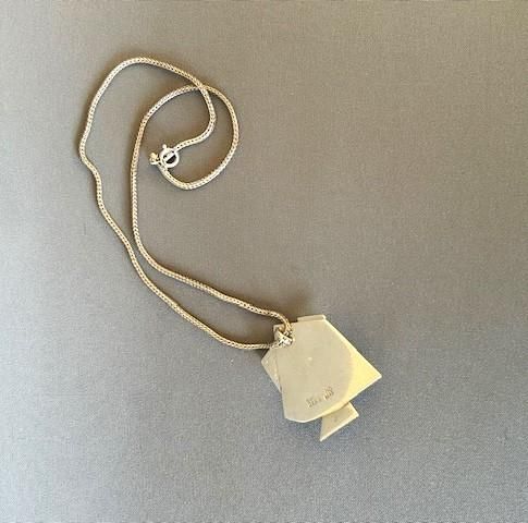 fig 1. A Modernist Danish Silver & Amethyst Pendant Necklace