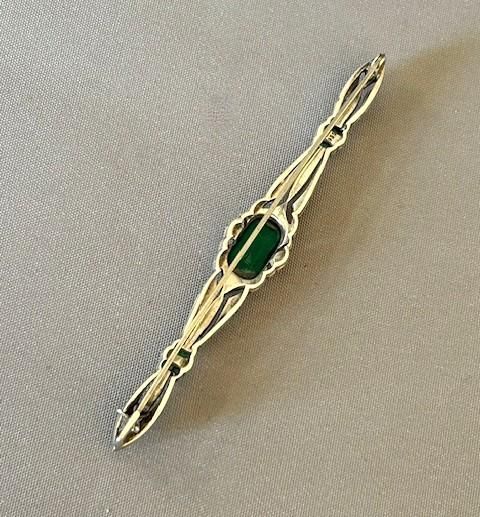 fig 1. A Large Art Deco Silver & Paste Stones Brooch
