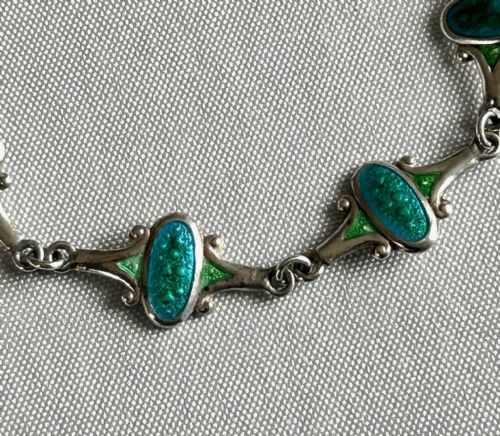 fig 1. An Art Nouveau Vintage Silver & Enamel Bracelet