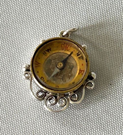 A Charming Victorian Silver Fob Compass