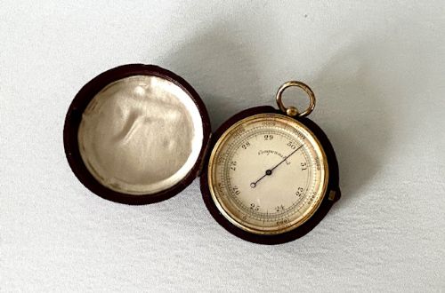 fig 1. A superb Edwardian cased pocket barometer