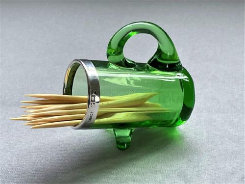 An Edwardian Novelty Silver Mounted Match/toothpick Holder