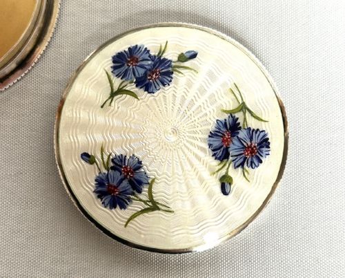 fig 1. An Exquisite Small Silver & Guilloche Enamel Trinket Pot