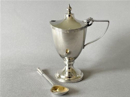 A George V Chester Silver Mustard Pot & Spoon