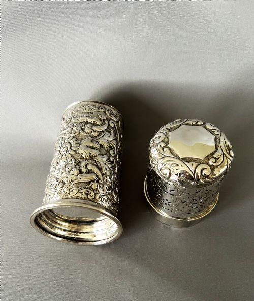 fig 1. An impressive Victorian Chester silver lighthouse sugar caster