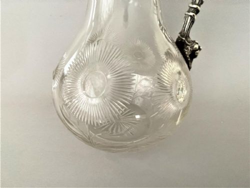 A WONDERFUL VICTORIAN SILVER PLATED CUT GLASS CLARET JUG - ADDITIONAL PHOTO 3