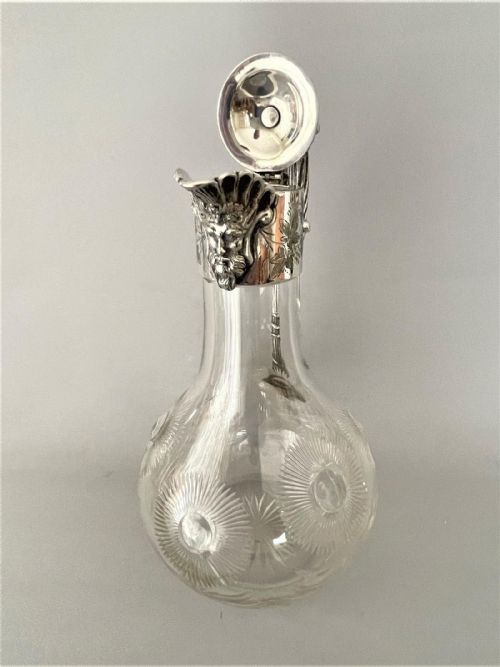 A WONDERFUL VICTORIAN SILVER PLATED CUT GLASS CLARET JUG - ADDITIONAL PHOTO 4