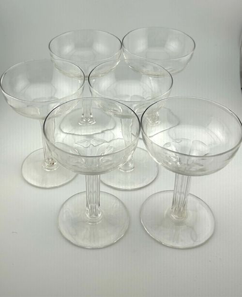A Superb Set Of 6 Victorian Hollow Stem Champagne Glasses View III