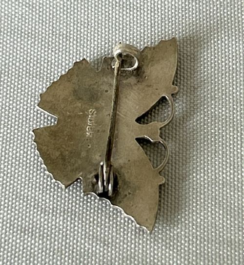 A PETITE SILVER GUILLOCHE ENAMEL BUTTERFLY BROOCH - ADDITIONAL PHOTO 5