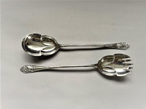 A Handsome Pair of Edwardian Silver Salad Servers