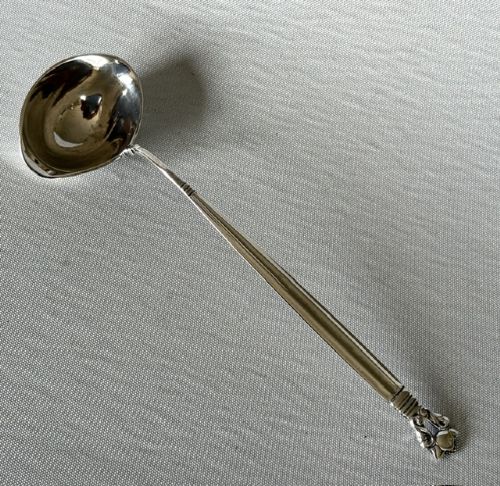 A Rare Georg Jensen Acorn Pattern Art Deco small sauce ladle