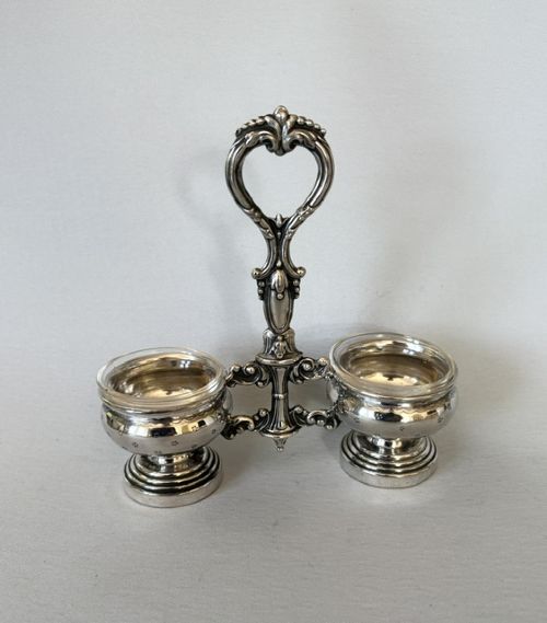 A Superb French Silver Double Condiment Stand