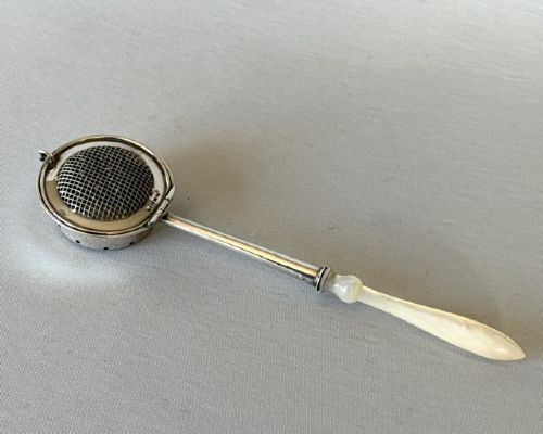 A Desirable Late Victorian Chester Silver Tea Infuser