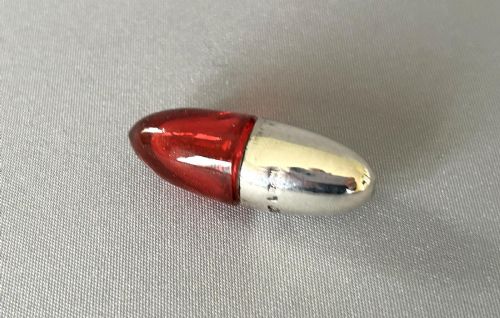 A Victorian Novelty Silver & Cranberry Glass 'Bullet' Scent Bottle