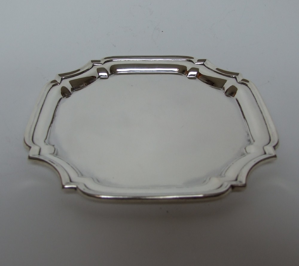 A handsome Art Deco silver card tray.