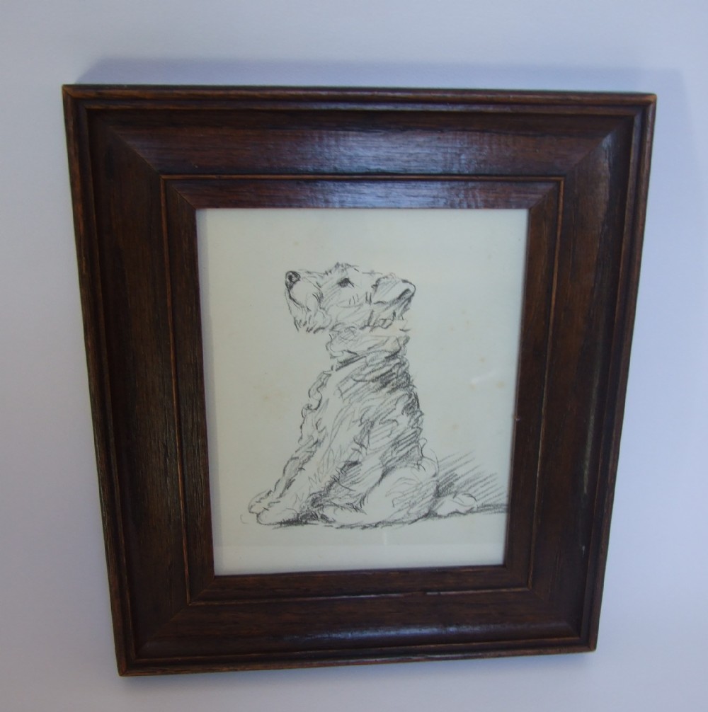 A gorgeous framed 1930's print of a terrier. 