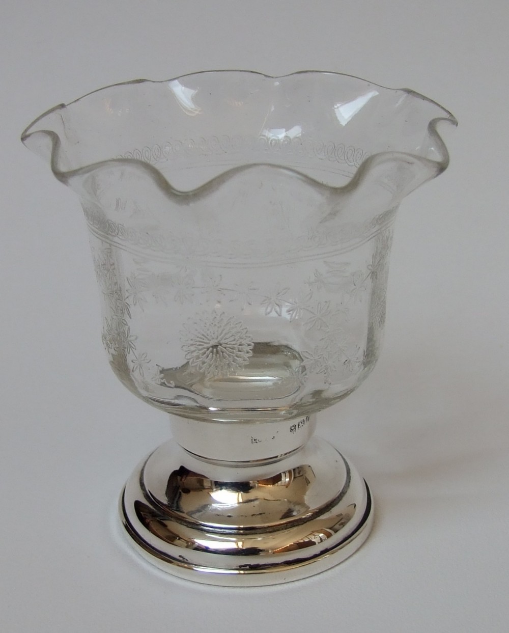 Pretty silver and glass posy vase.