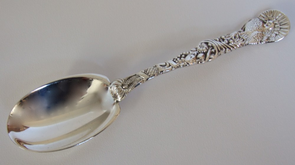 A magnificent Tiffany & Co. silver serving spoon.