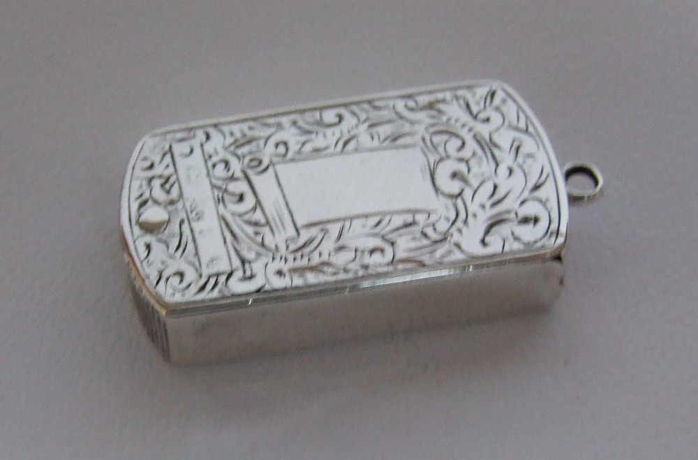 A rare Victorian sliding silver vesta.