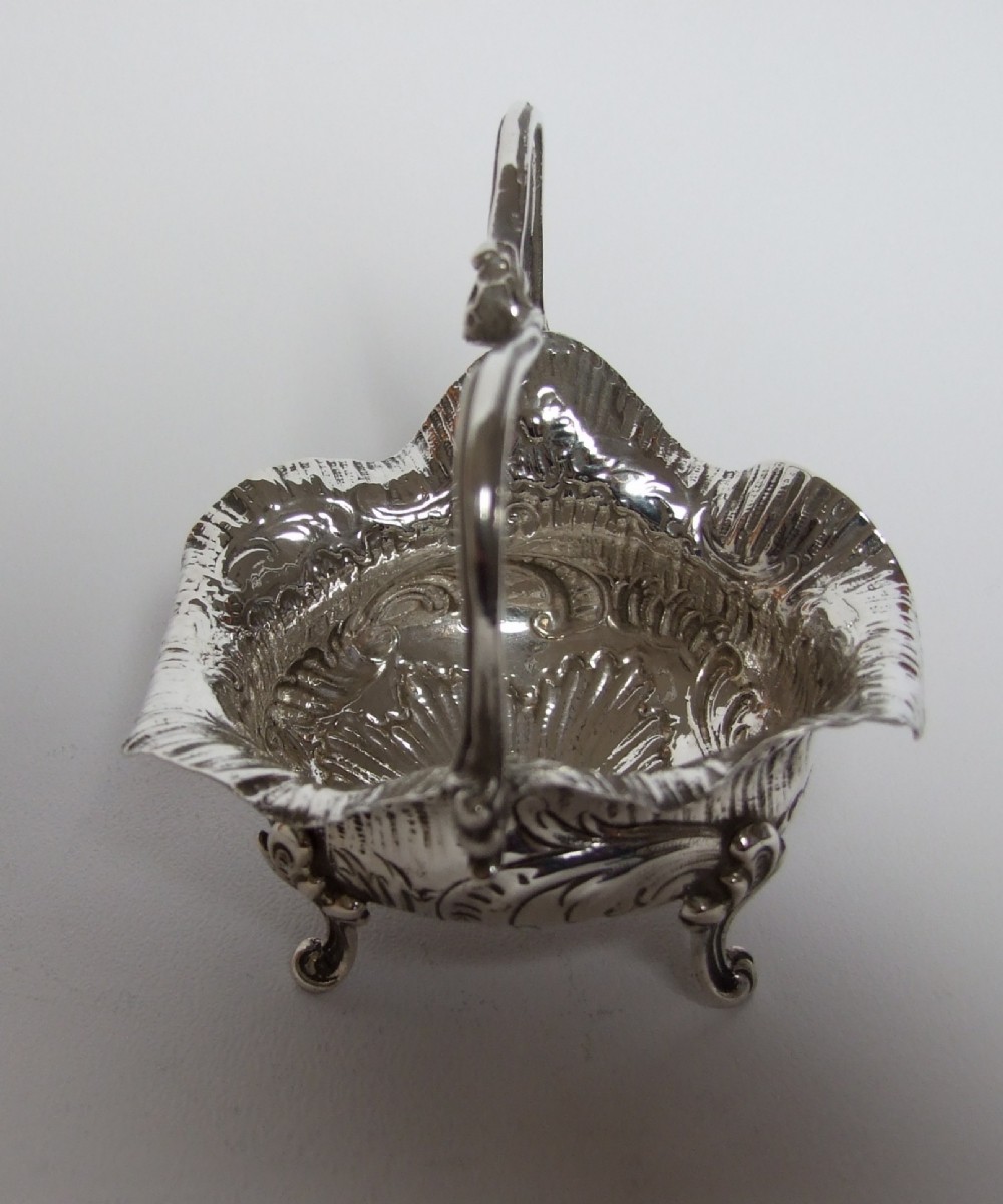 A superb 19th Century silver sweetmeat basket.
