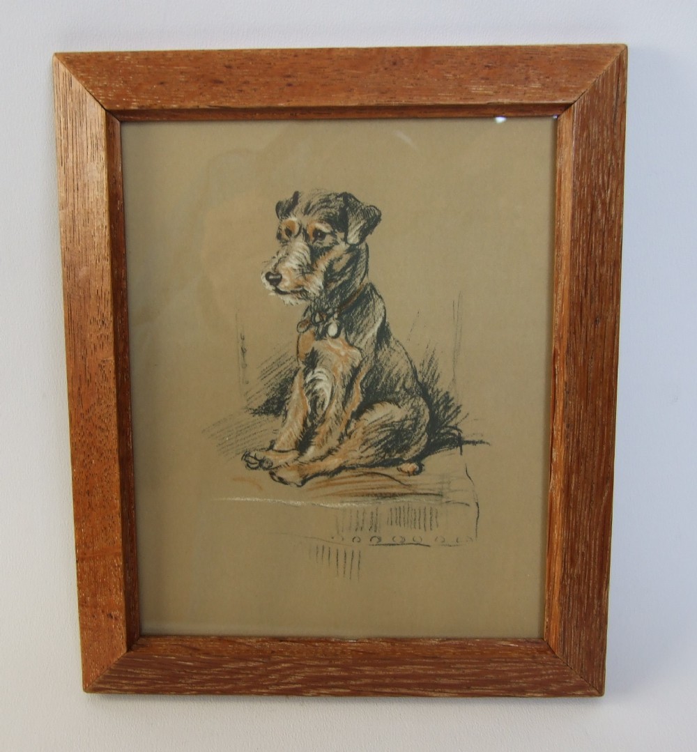 A gorgeous vintage Lucy Dawson print in an oak frame.