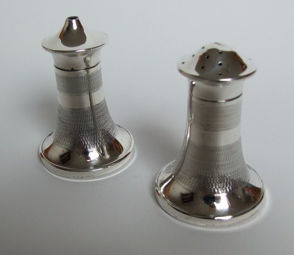 A good Art Deco silver salt & pepper pot.