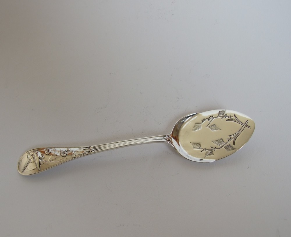 A rare Victorian silver aesthetic movement ice cream spade.