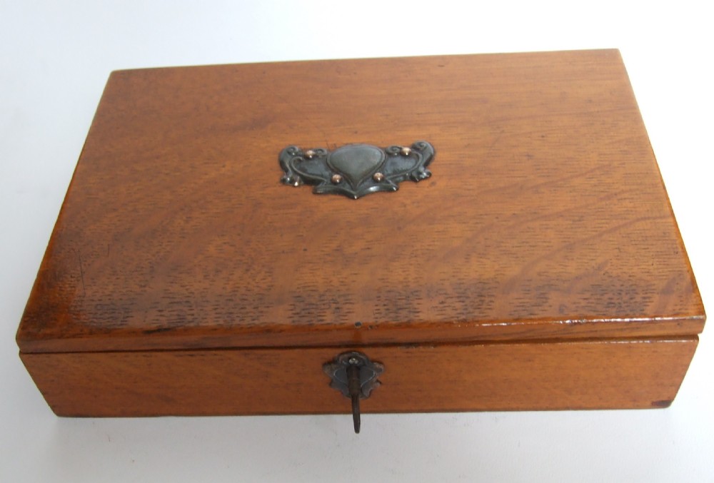 A good Edwardian oak writing box.