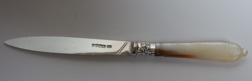An excellent Victorian silver bladed letter opener.