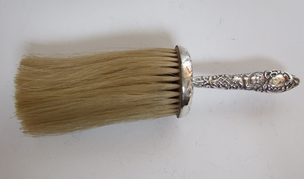 A rare Chester silver Victorian hat or bonnet brush.