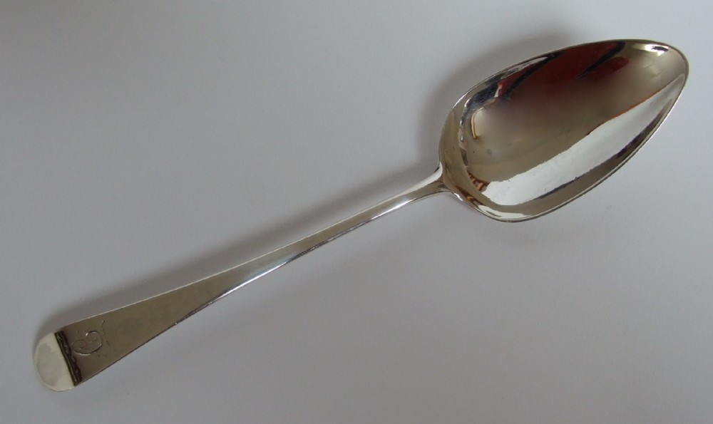 A good silver serving spoon by the Bateman Family.