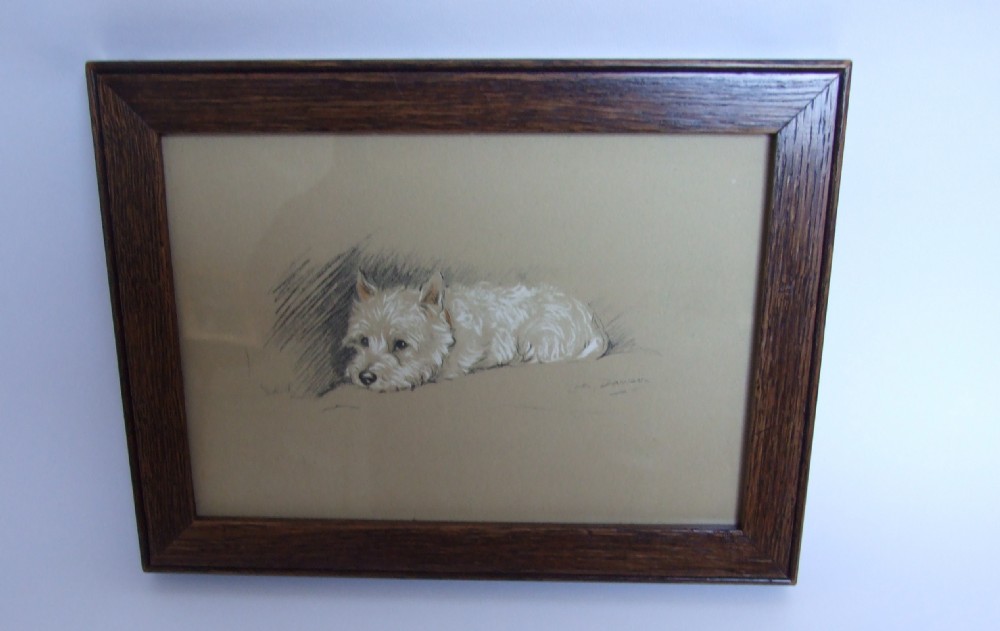 A gorgeous vintage Lucy Dawson print of a Westie.